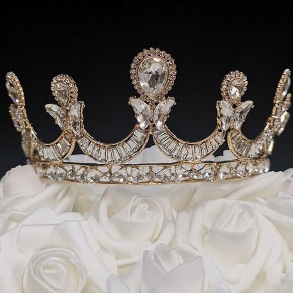 Wedding Tiara Gold or Silver Crown With Rhinestones For All Occasions
